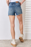 Judy Blue Full Size Tummy Control Fray Hem Shorts - Rosa Apparel