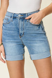 Judy Blue Full Size Tummy Control High Waist Denim Shorts - Rosa Apparel