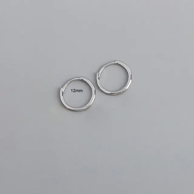 Stainless Steel Minimalist Huggie Hoop Earrings - Rosa Apparel